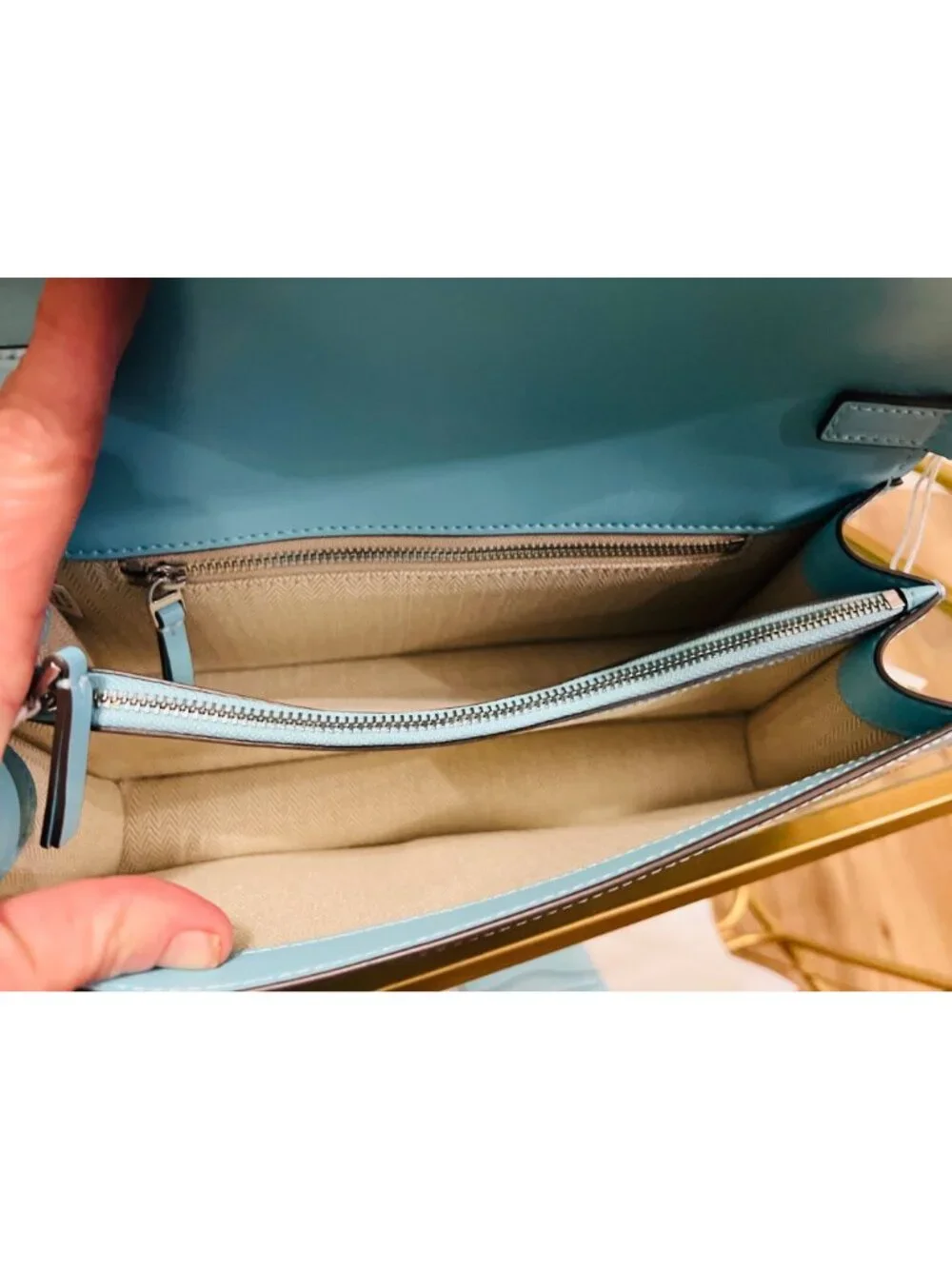 Tory Burch Robinson Blue Emerson Convertible Shoulder Bag